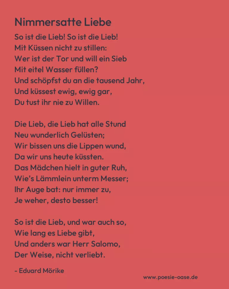 Nimmersatte Liebe
