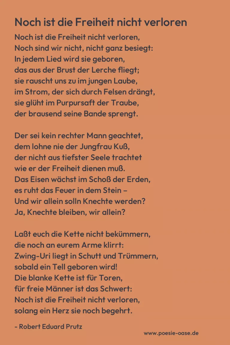 Noch ist die Freiheit nicht verloren