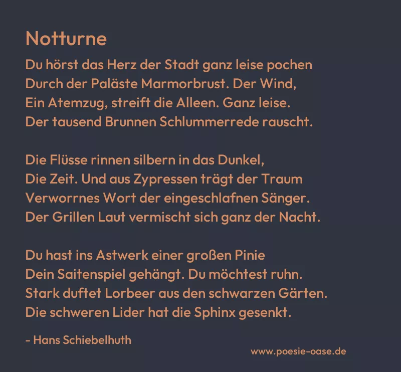 Gedicht: Notturne von Hans Schiebelhuth