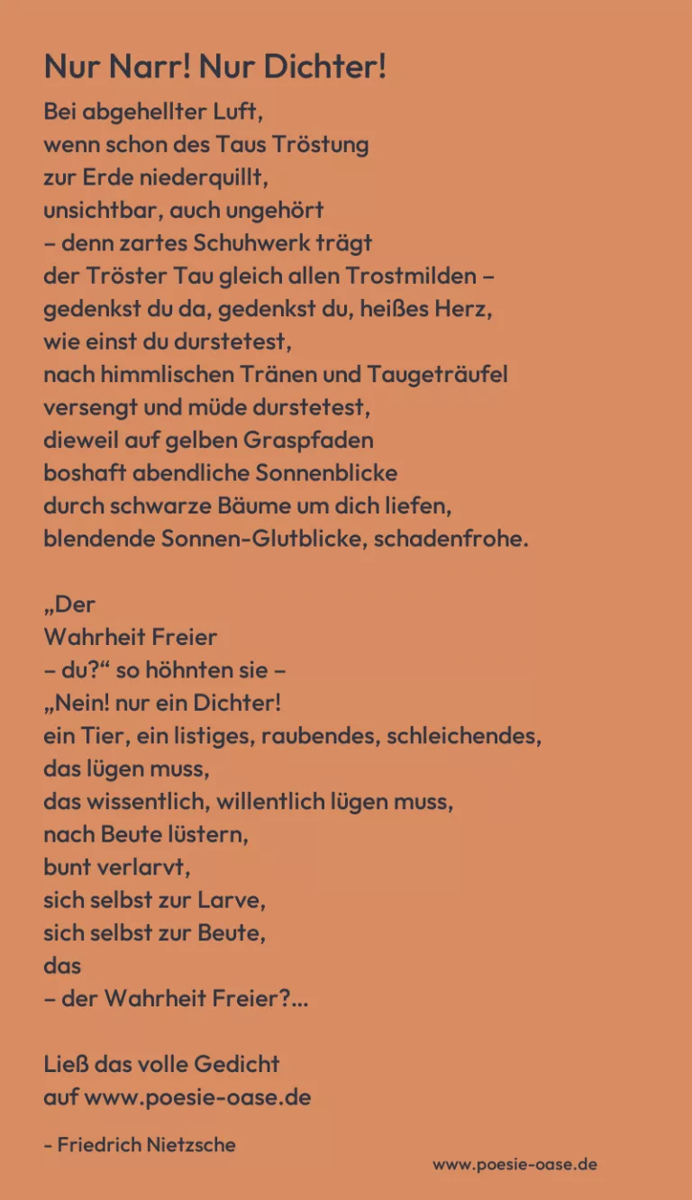 Nur Narr! Nur Dichter!