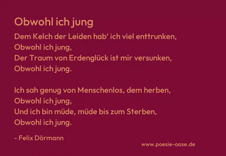 Obwohl ich jung
