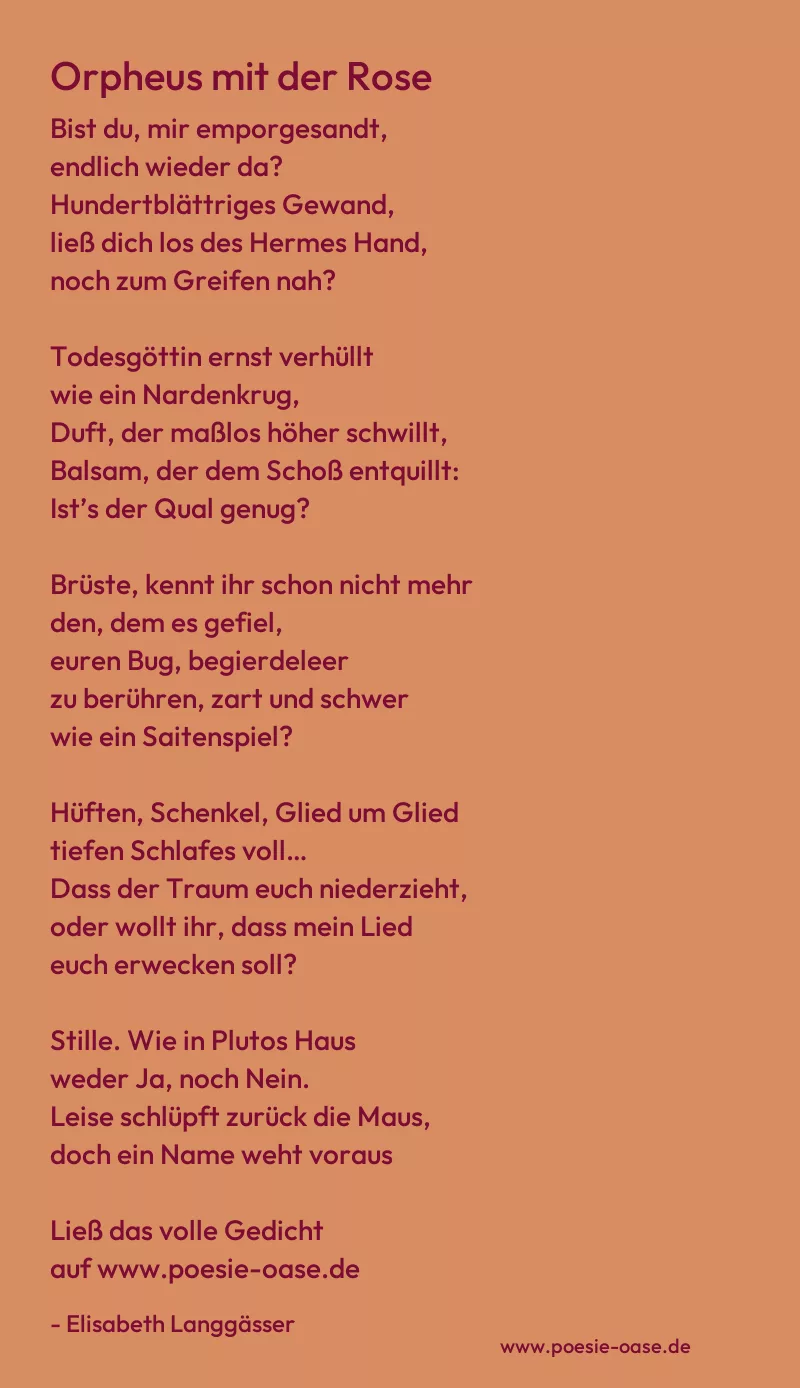 Gedicht: Orpheus mit der Rose von Elisabeth Langgässer