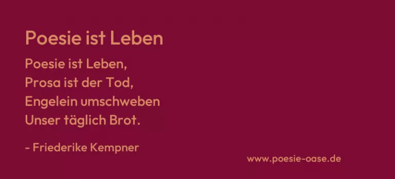 Poesie ist Leben