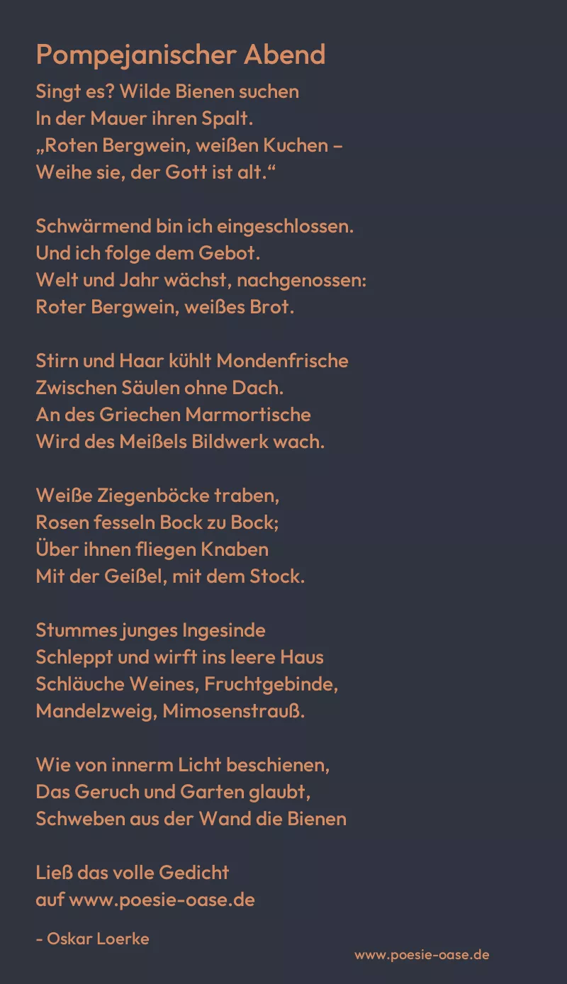Gedicht: Pompejanischer Abend von Oskar Loerke