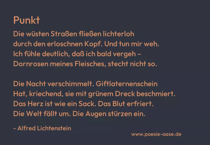 Gedicht: Punkt von Alfred Lichtenstein