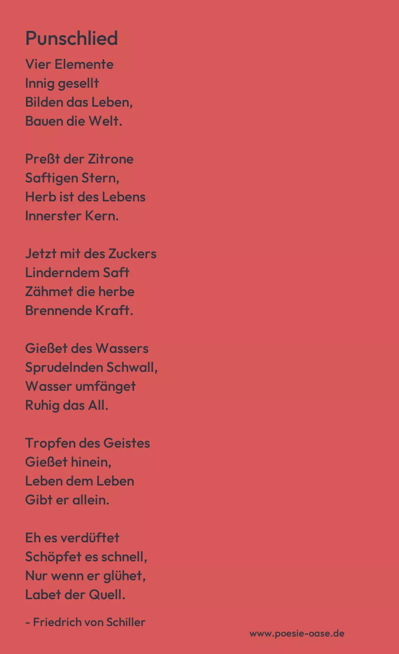 Gedicht: Punschlied von Friedrich von Schiller