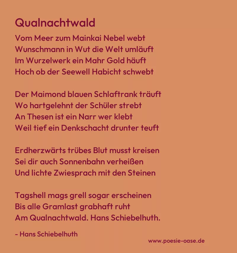 Gedicht: Qualnachtwald von Hans Schiebelhuth