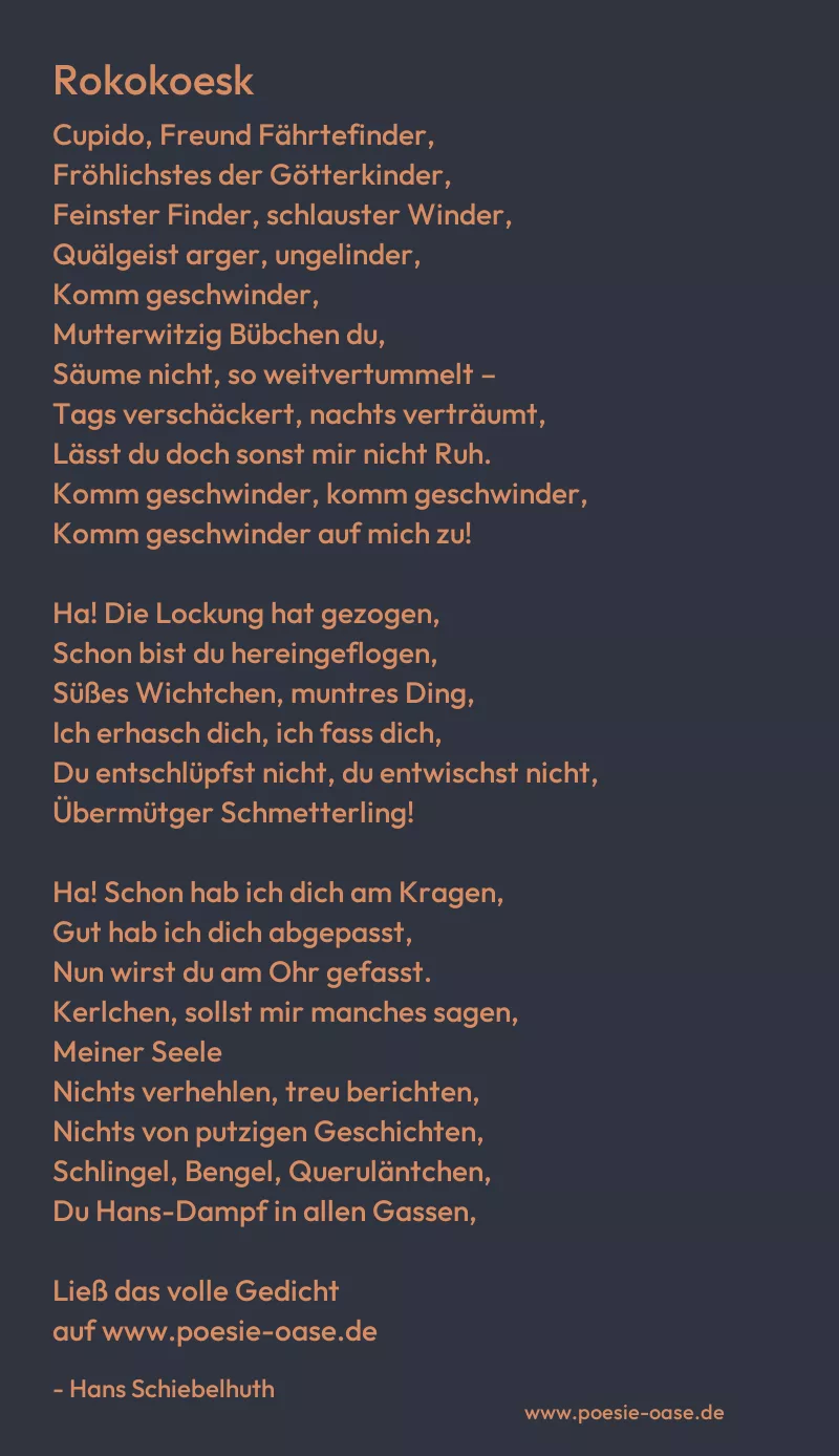 Gedicht: Rokokoesk von Hans Schiebelhuth