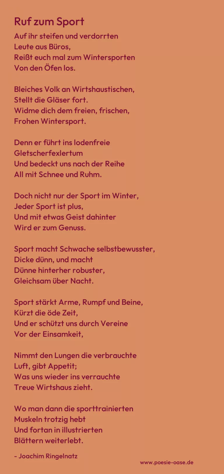 Ruf zum Sport