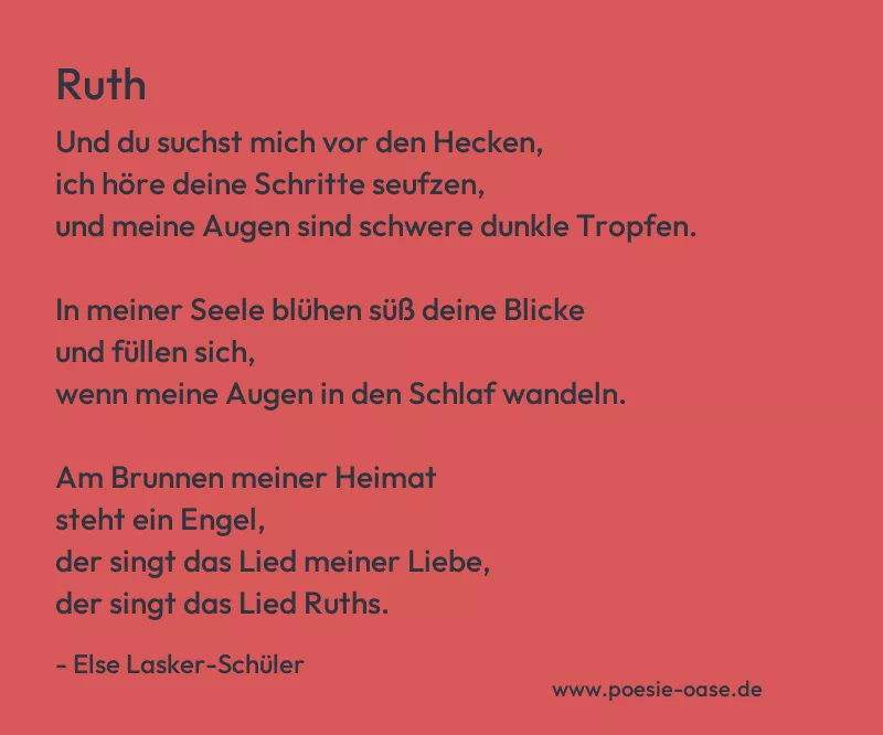 Gedicht: Ruth von Else Lasker-Schüler