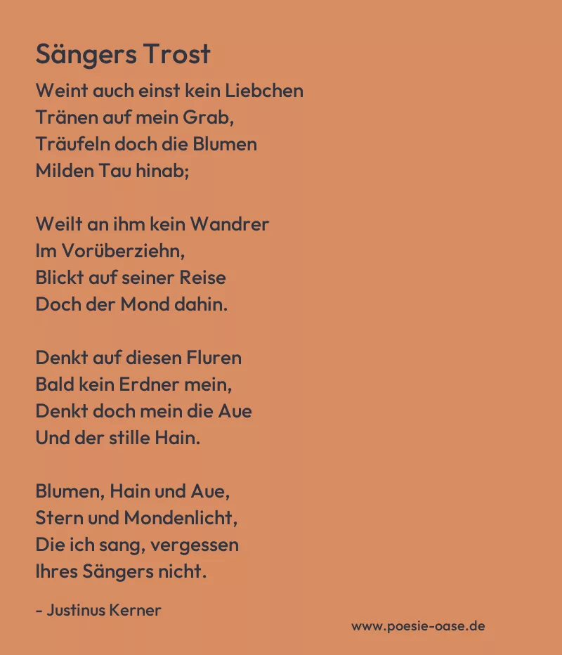 Gedicht: Sängers Trost von Justinus Kerner