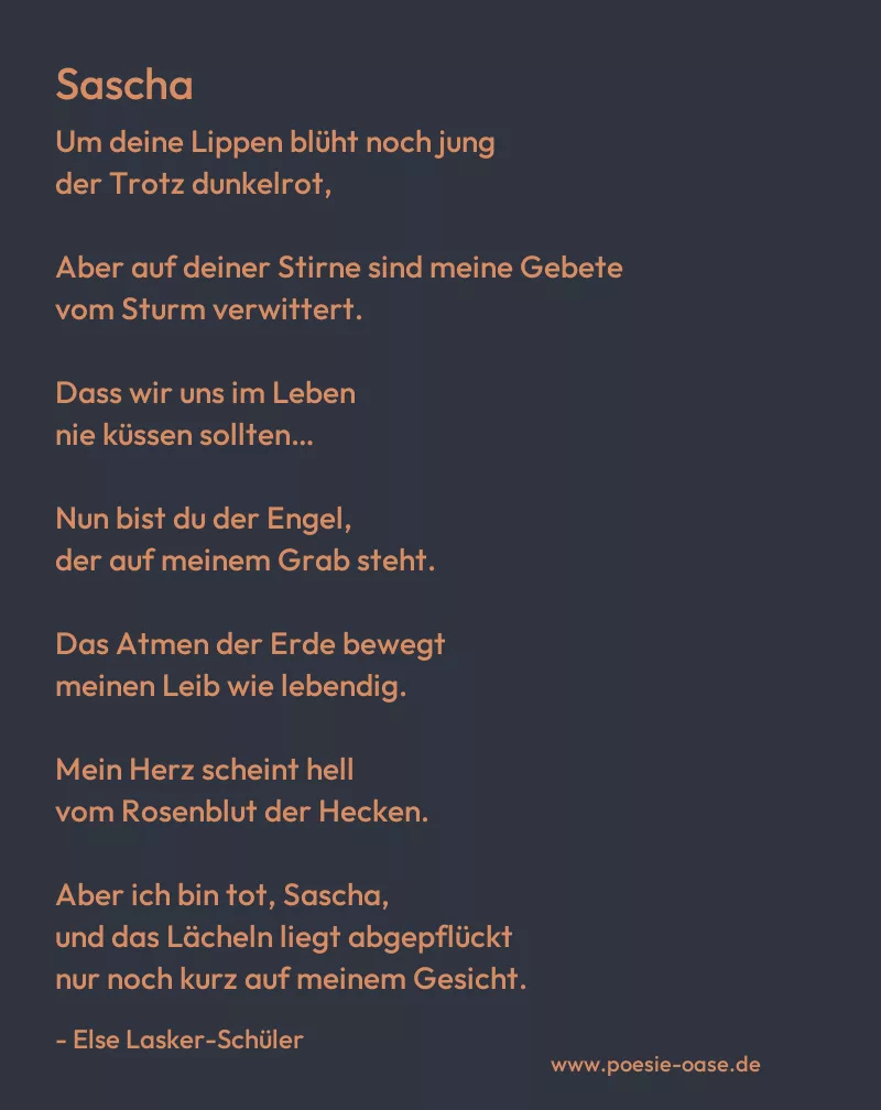 Gedicht: Sascha von Else Lasker-Schüler