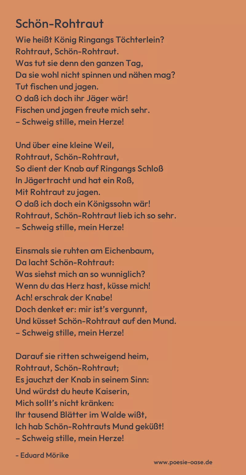 Gedicht: Schön-Rohtraut von Eduard Mörike