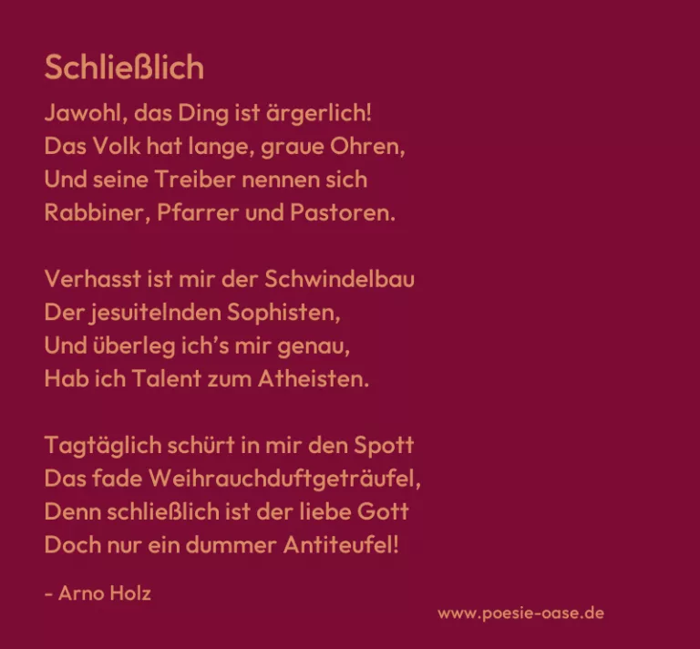 Schließlich