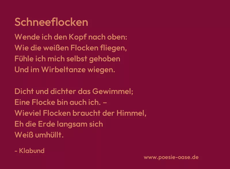 Gedicht: Schneeflocken von Klabund