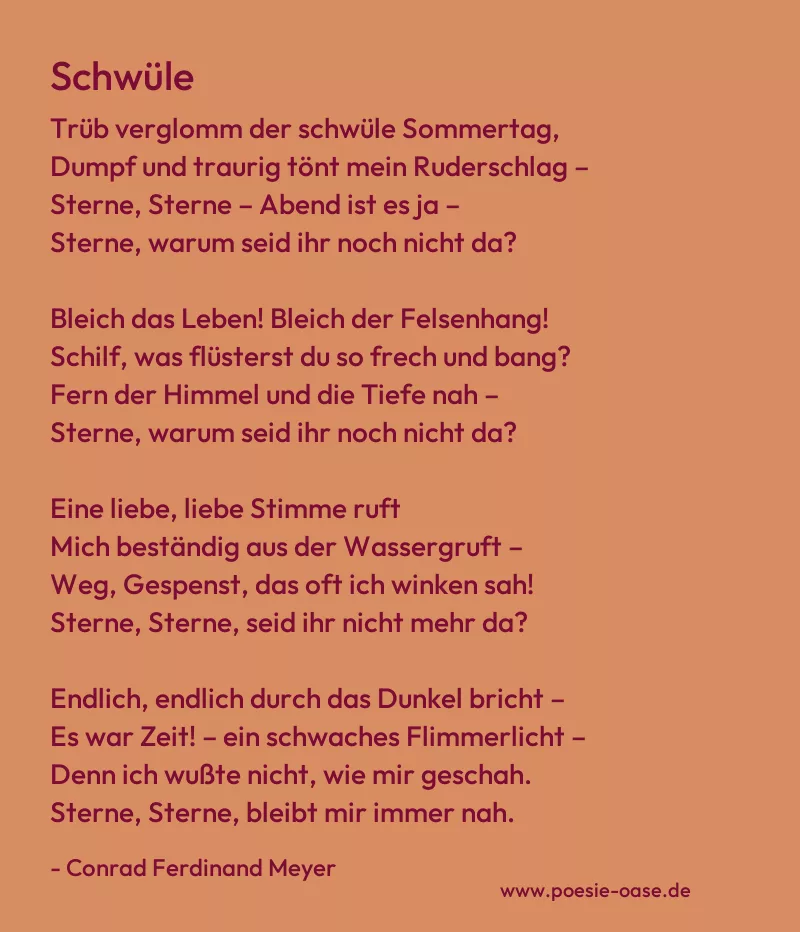 Gedicht: Schwüle von Conrad Ferdinand Meyer