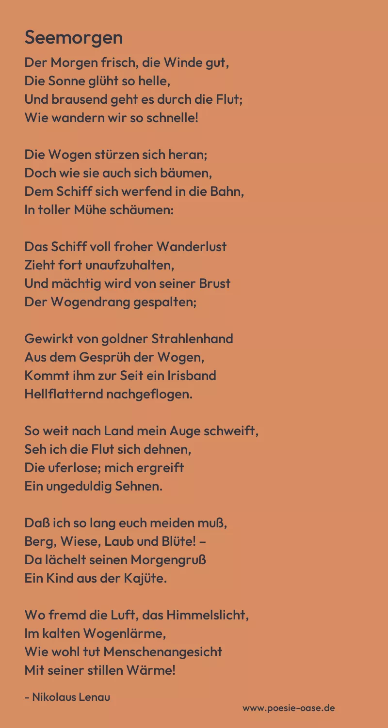 Gedicht: Seemorgen von Nikolaus Lenau