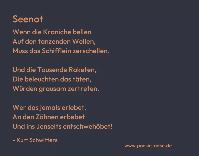 Gedicht: Seenot von Kurt Schwitters