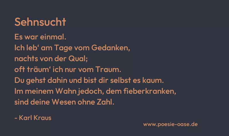 Gedicht: Sehnsucht von Karl Kraus