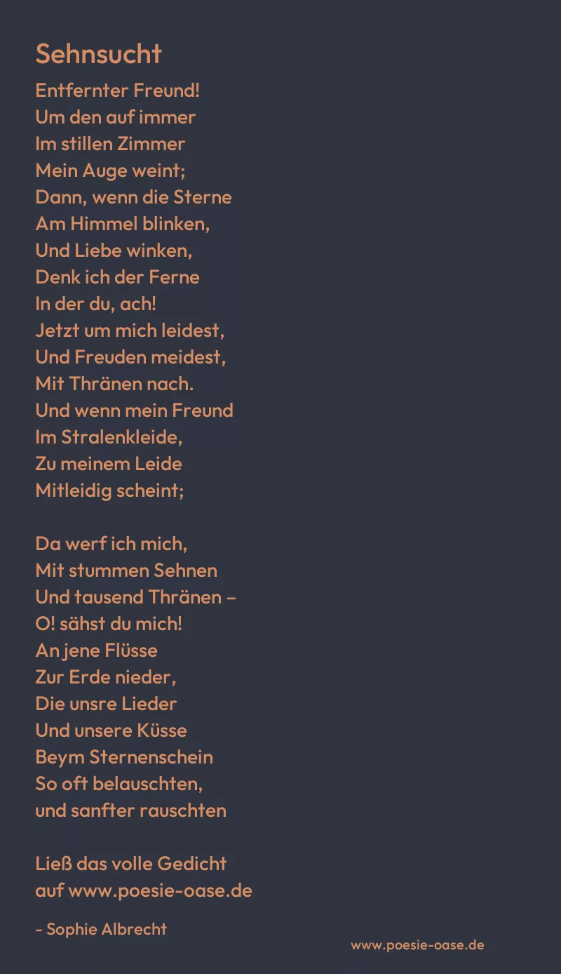 Gedicht: Sehnsucht von Sophie Albrecht
