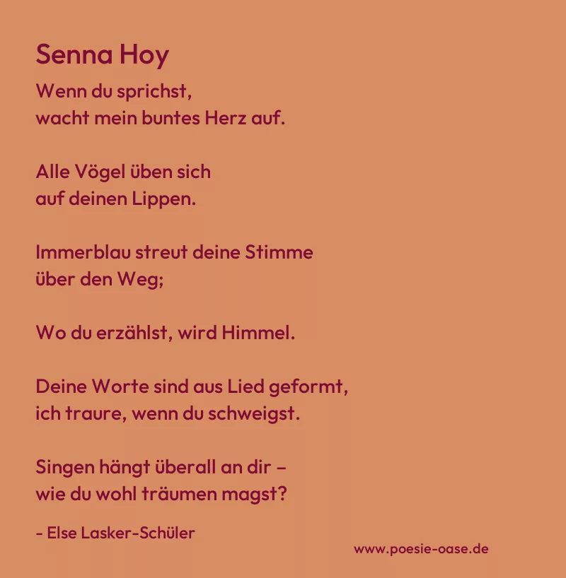 Gedicht: Senna Hoy von Else Lasker-Schüler