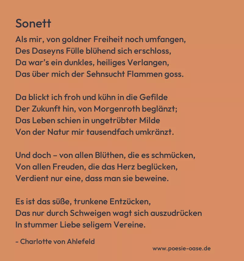 Gedicht: Sonett von Charlotte von Ahlefeld