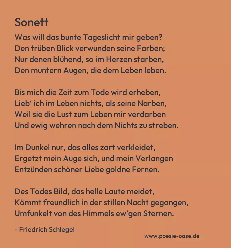 Gedicht: Sonett von Friedrich Schlegel