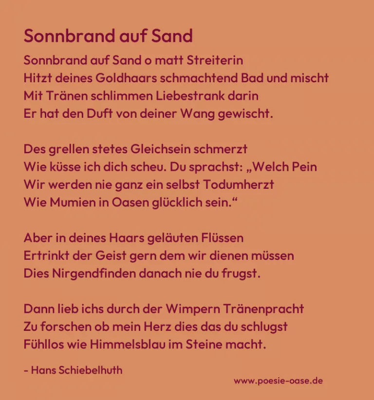 Sonnbrand auf Sand