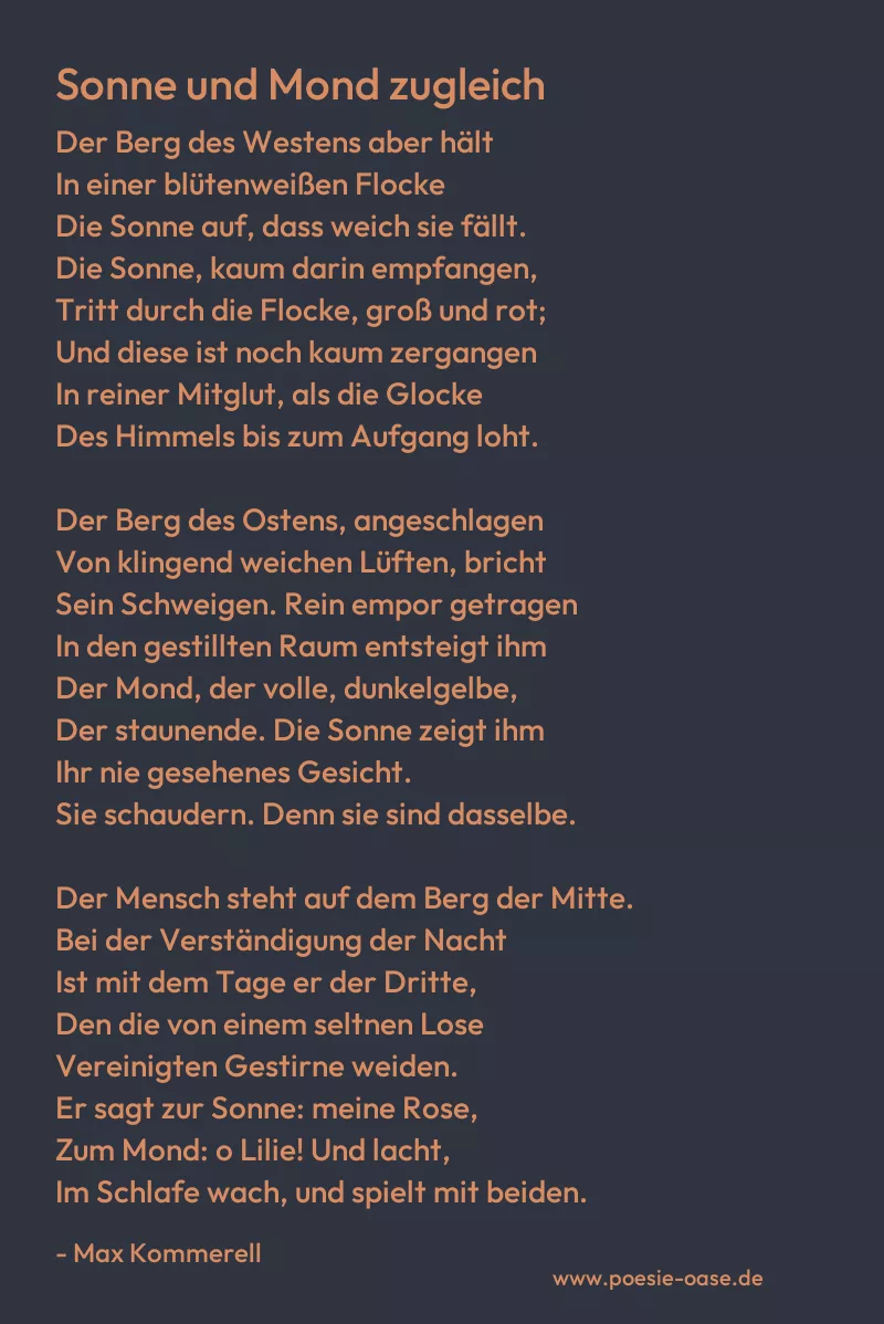 Gedicht: Sonne und Mond zugleich von Max Kommerell