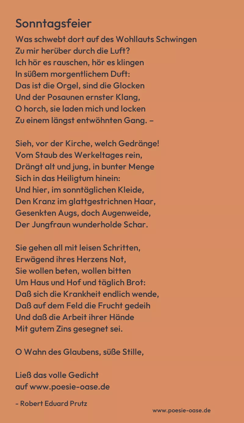 Gedicht: Sonntagsfeier von Robert Eduard Prutz