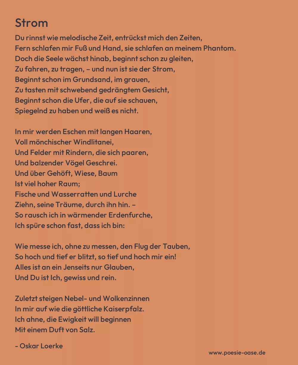 Gedicht: Strom von Oskar Loerke