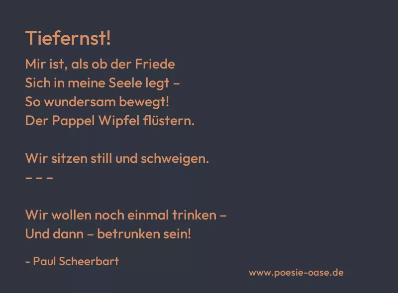 Gedicht: Tiefernst! von Paul Scheerbart