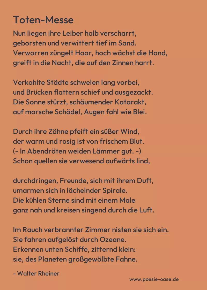 Gedicht: Toten-Messe von Walter Rheiner