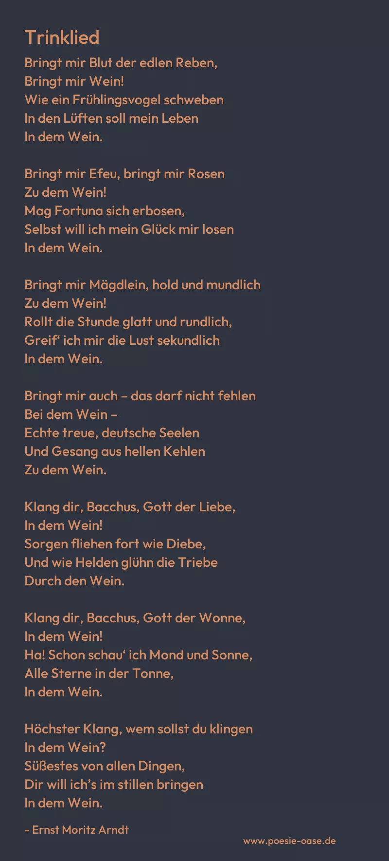 Gedicht: Trinklied von Ernst Moritz Arndt