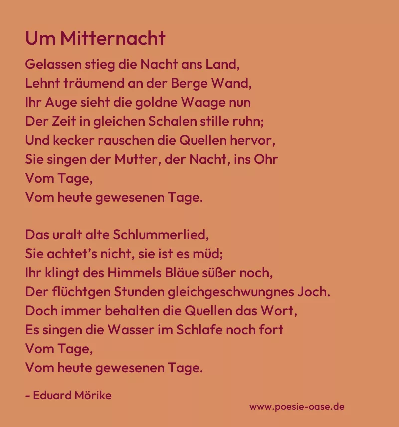 Gedicht: Um Mitternacht von Eduard Mörike