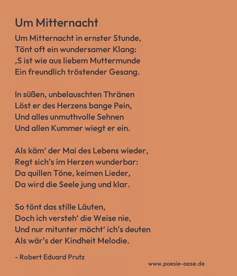 Gedicht: Um Mitternacht von Robert Eduard Prutz