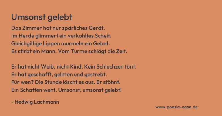 Umsonst gelebt