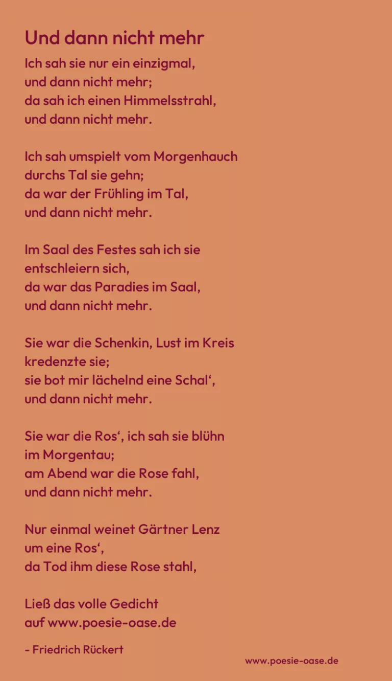 Und dann nicht mehr