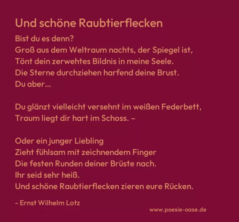 Und schöne Raubtierflecken
