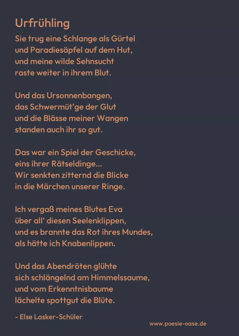 Gedicht: Urfrühling von Else Lasker-Schüler