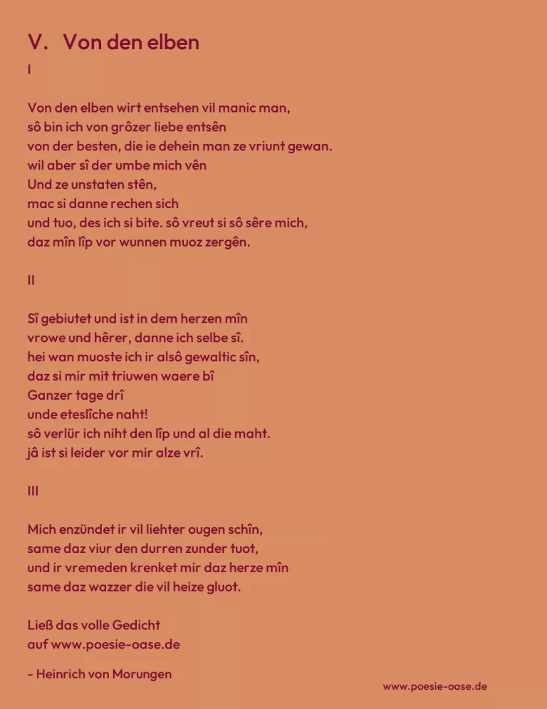 V.   Von den elben
