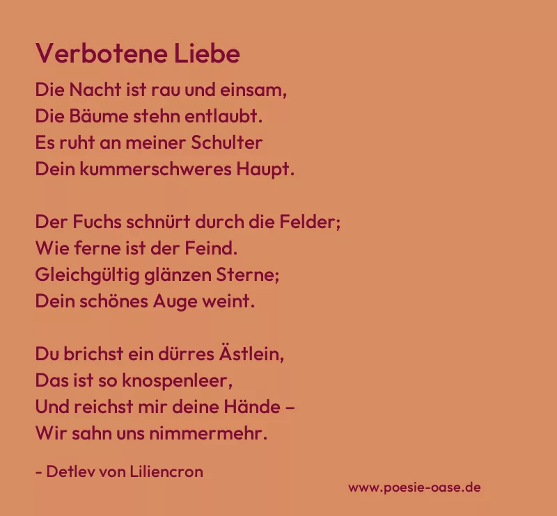 Gedicht: Verbotene Liebe von Detlev von Liliencron
