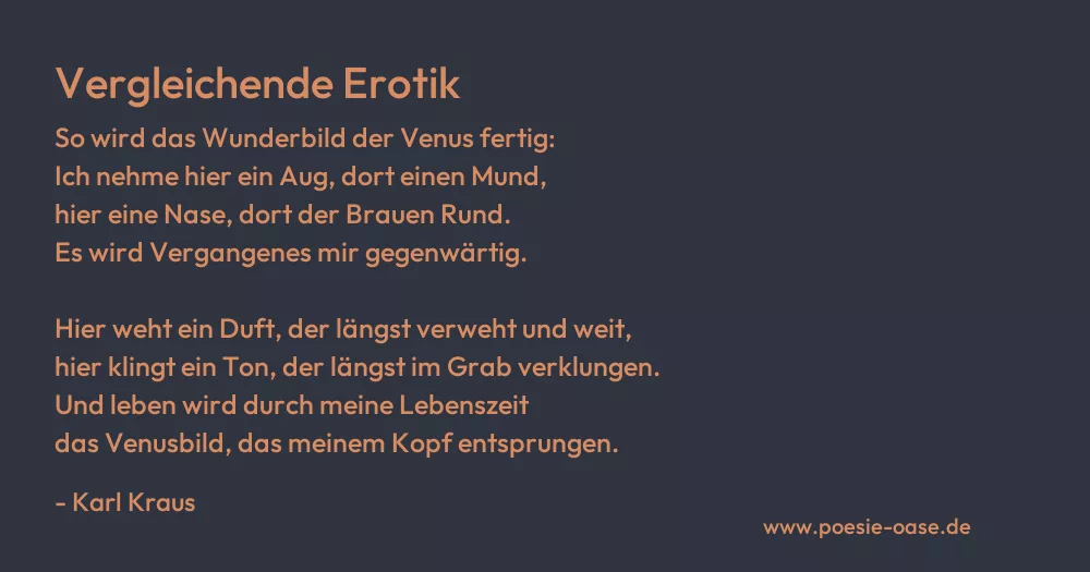 Gedicht: Vergleichende Erotik von Karl Kraus