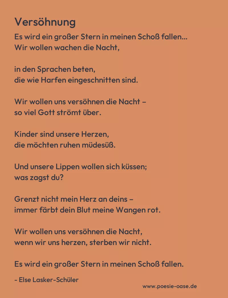 Gedicht: Versöhnung von Else Lasker-Schüler