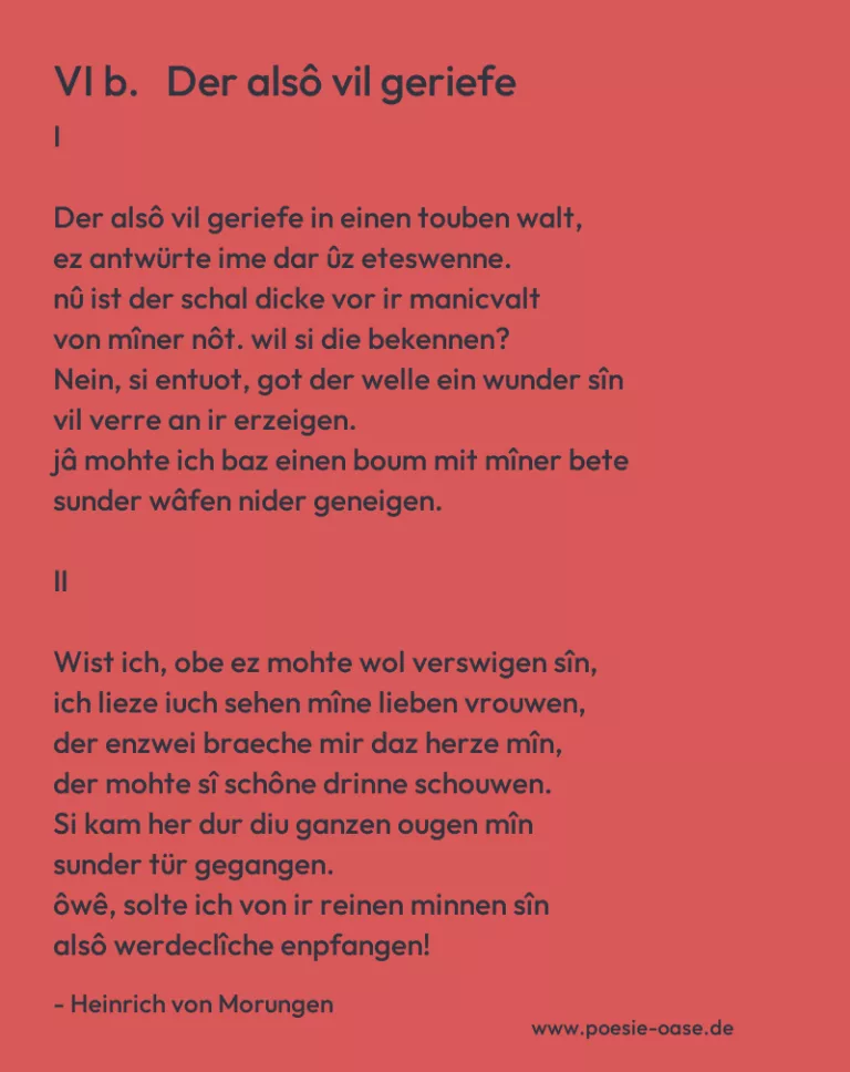 VI b.   Der alsô vil geriefe
