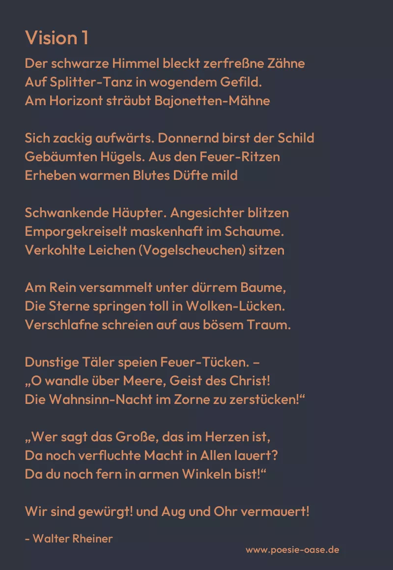 Gedicht: Vision 1 von Walter Rheiner