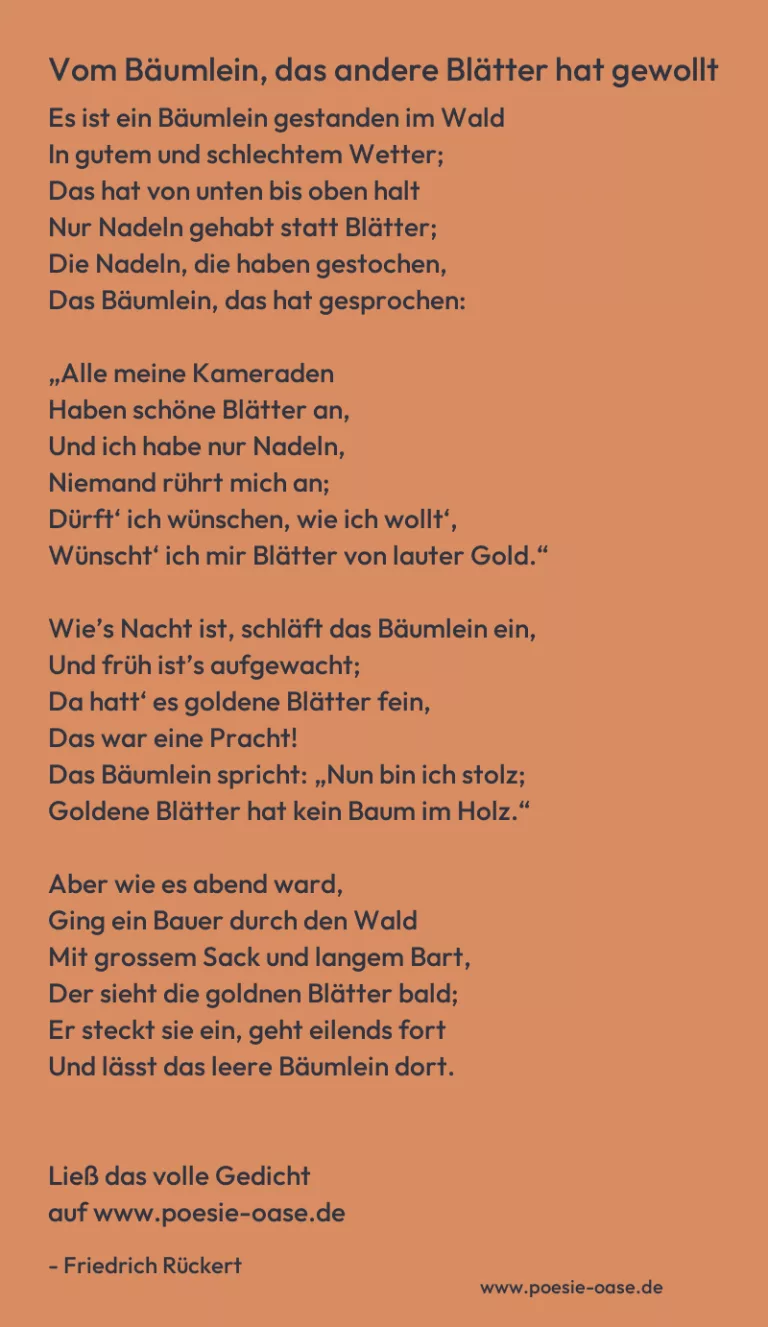 Vom Bäumlein, das andere Blätter hat gewollt