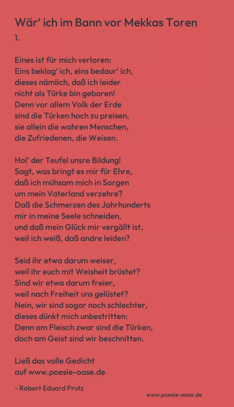 Wär‘ ich im Bann vor Mekkas Toren