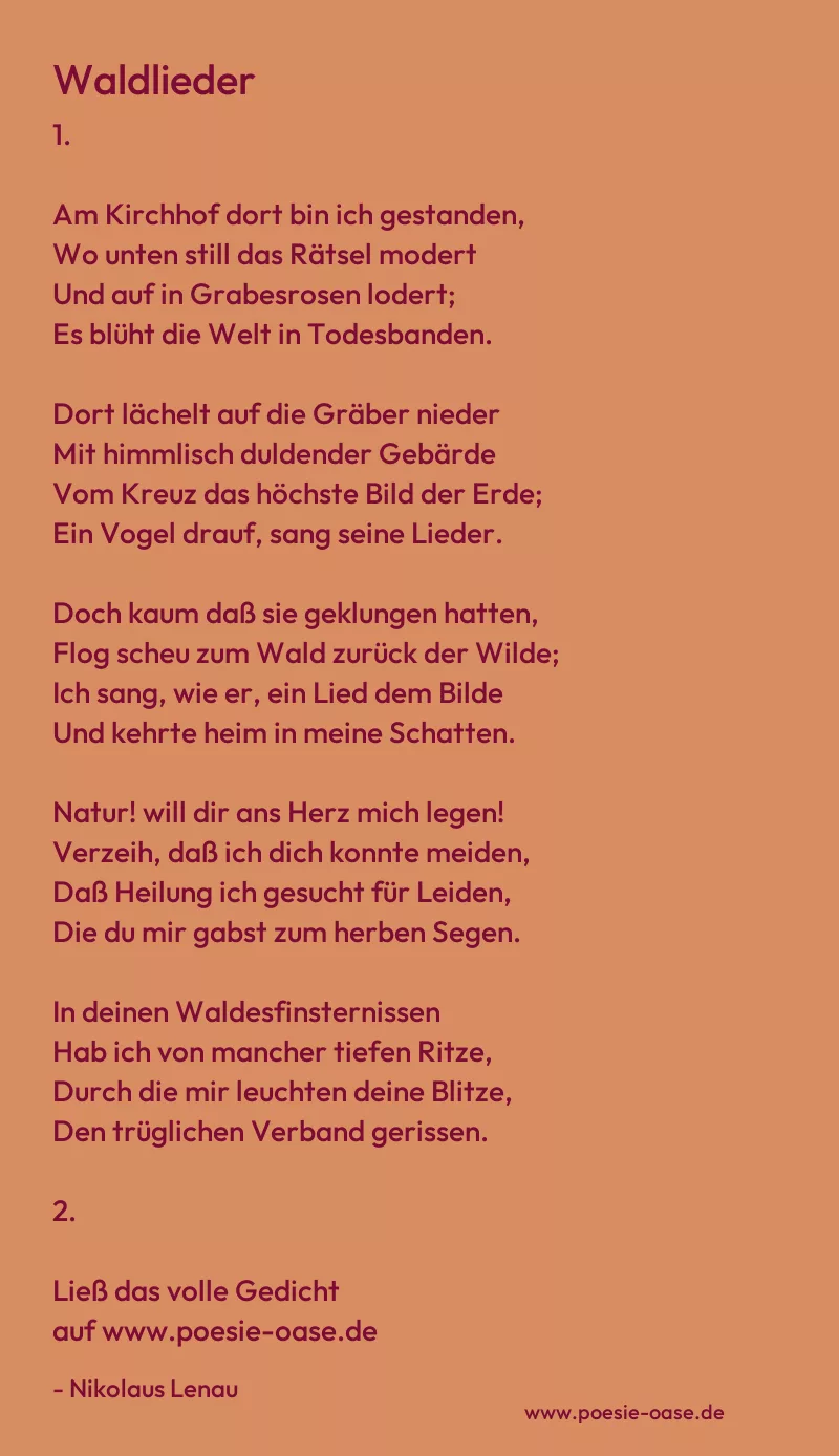 Gedicht: Waldlieder von Nikolaus Lenau