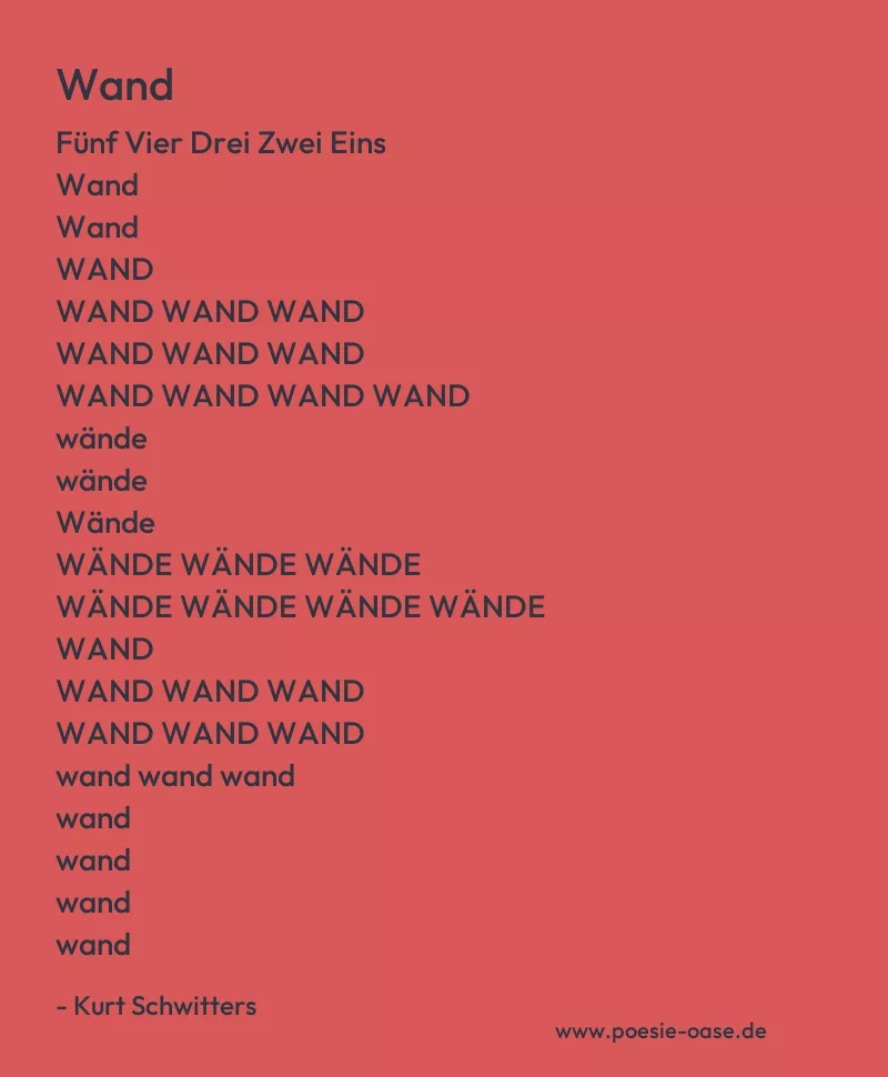Gedicht: Wand von Kurt Schwitters